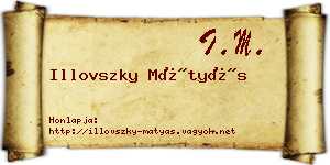 Illovszky Mátyás névjegykártya